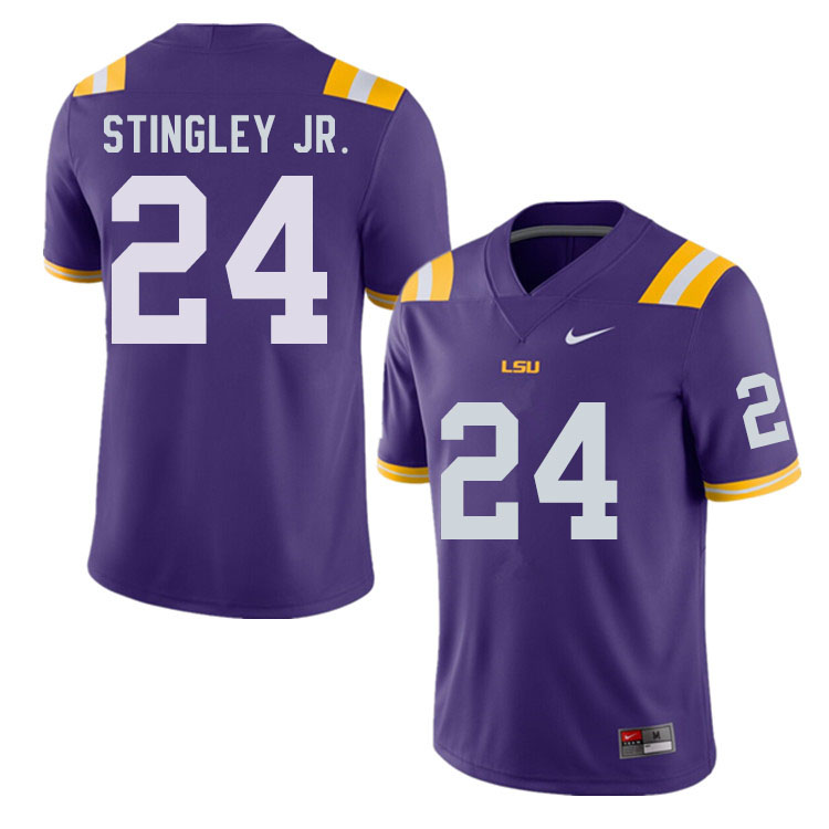 Men #24 Derek Stingley Jr. LSU Tigers College Football Jerseys Sale-Purple